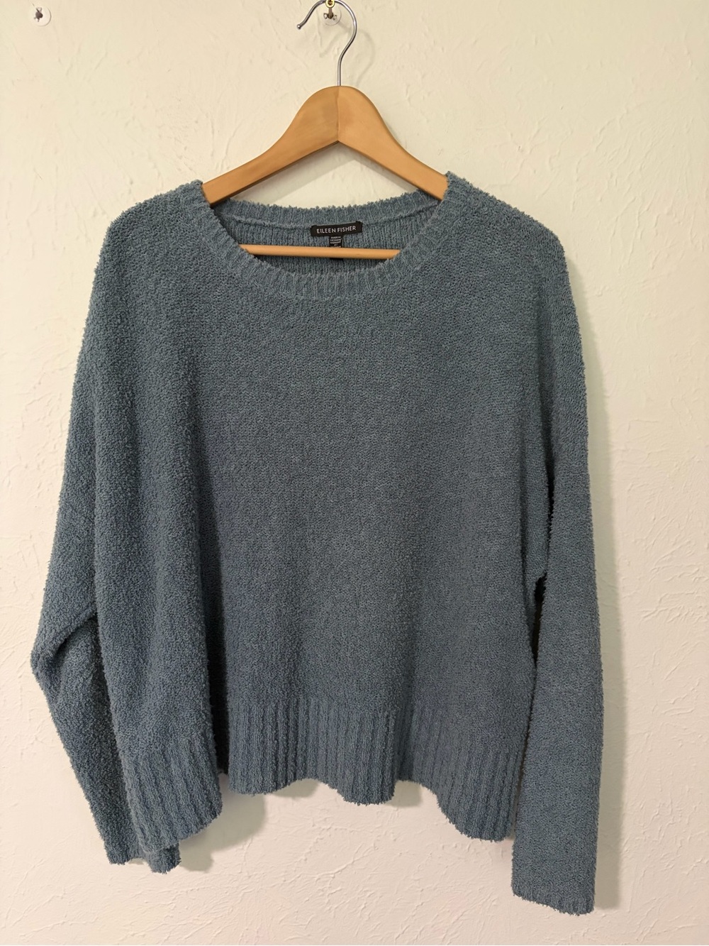Eileen Fisher Cotton Fluff Crew Neck Top Size Large